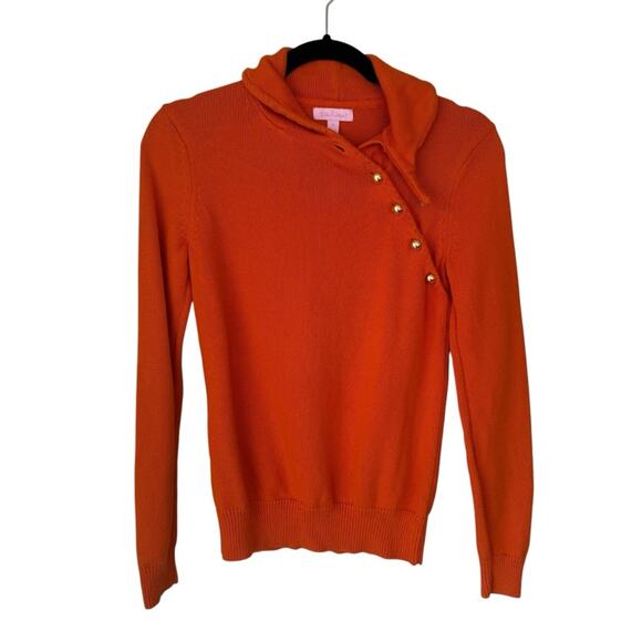 Lilly Pulitzer Orange Button-Detail Women's Sweater size small - Picture 1 of 4